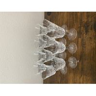 SET(11) VTG WATERFORD Crystal LISMORE Claret Wine Glasses SIGNED 5.75"H