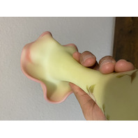 VTG UV REACTIVE FENTON Floral Jack In The Pulpit Art Glass Vase 10 1/8"H SIGNED