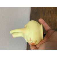 VTG UV REACTIVE FENTON Burmese Floral PAINTED Cruet W/Stopper SIGNED 7"H