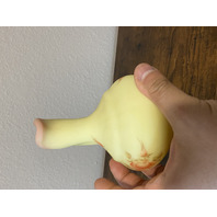 VTG UV REACTIVE FENTON Burmese Floral PAINTED Cruet W/Stopper SIGNED 7"H