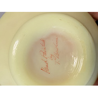 VTG UV REACTIVE FENTON Burmese Floral PAINTED Cruet W/Stopper SIGNED 7"H