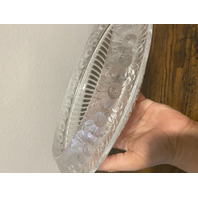 LARGE VTG Lalique Frosted Crystal MARGUERITES Daisy Bowl 13"W SIGNED, FRANCE