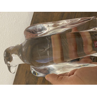 VTG Orrefors Sweden Crystal Olle Albertus Eagle Sculpture W/LABEL 8.5"H SIGNED