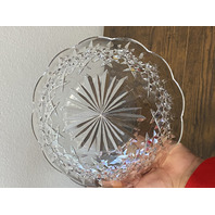 VTG WATERFORD Crystal LISMORE Scalloped Rim Bowl SIGNED 9"W