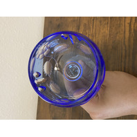 VTG Bohemian Cut To Clear Glass Floral Etched Hock Wine Glasses 7 7/8"H PAIR