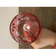 VTG Bohemian Cut To Clear Glass Floral Etched Hock Wine Glasses 7 7/8"H PAIR