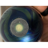 Small VTG PEISER STUDIO Iridescent Swirl Art Glass Vase 3 5/8"H SIGNED DANIEL