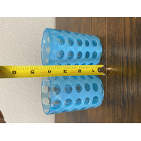 VTG FENTON Blue Opalescent COIN DOT Glass Pitcher + 2 Tumblers SET(3) DAMAGED