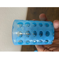 VTG FENTON Blue Opalescent COIN DOT Glass Pitcher + 2 Tumblers SET(3) DAMAGED