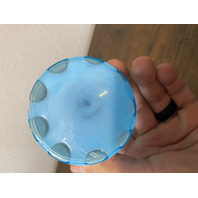 VTG FENTON Blue Opalescent COIN DOT Glass Pitcher + 2 Tumblers SET(3) DAMAGED