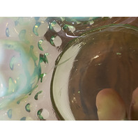 VTG UV REACTIVE FENTON Green Opalescent Hobnail Candy Dish 5.5"W