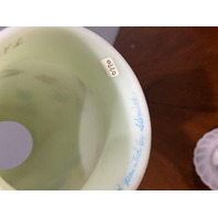 FAGCA 2000 FENTON Burmese LOTUS MIST Butterfly Hurricane Candle Lamp 10.25"H HTF