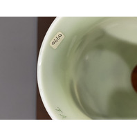 FAGCA 2000 FENTON Burmese LOTUS MIST Butterfly Hurricane Candle Lamp 10.25"H HTF