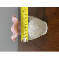 FENTON #1237/2950 95th Anniversary LOTUS MIST BUTTERFLY Burmese Vase 5.25"H