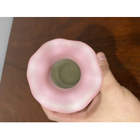 FENTON #1237/2950 95th Anniversary LOTUS MIST BUTTERFLY Burmese Vase 5.25"H