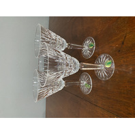 VTG SET(3) WATERFORD Crystal MAEVE Claret Wine Glasses SIGNED, IRELAND 6.5"H