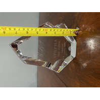 VTG Baccarat Crystal Menhir Etched IPHFHA HALL OF FAME PIZZA HUT Award 7.75"H