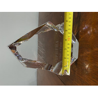 VTG Baccarat Crystal Menhir Etched IPHFHA HALL OF FAME PIZZA HUT Award 7.75"H