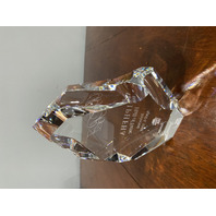 VTG Baccarat Crystal Menhir Etched IPHFHA HALL OF FAME PIZZA HUT Award 7.75"H