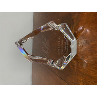 VTG Baccarat Crystal Menhir Etched IPHFHA HALL OF FAME PIZZA HUT Award 7.75"H