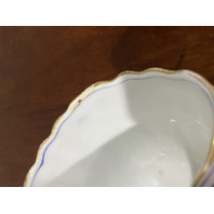 ANTIQUE MEISSEN Gold Gilded BLUE ONION Porcelain Demitasse Tea Cup & Saucer