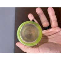 VTG FENTON UV REACTIVE Topaz Iridescent Lemonade Mugs W/Cobalt Handle 4.5"H PAIR