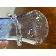 ANTIQUE VICTORIAN Blue Ribbed Optic W/Spiral Vine Vase 10.75"H