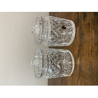 VTG PAIR OF WATERFORD Crystal LISMORE Lidded Biscuit Jars SIGNED, IRELAND