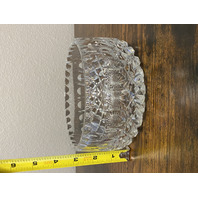 VTG Crystal Criss Cross & Oval Pattern Heavy Bowl 5.75"W