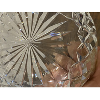 VTG Crystal Criss Cross & Oval Pattern Heavy Bowl 5.75"W