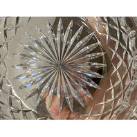 VTG Crystal Criss Cross & Oval Pattern Heavy Bowl 5.75"W