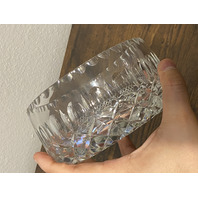 VTG Crystal Criss Cross & Oval Pattern Heavy Bowl 5.75"W