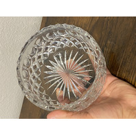 VTG Crystal Criss Cross & Oval Pattern Heavy Bowl 5.75"W