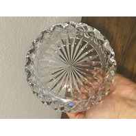 VTG Crystal Criss Cross & Oval Pattern Heavy Bowl 5.75"W