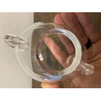 VTG STEUBEN Crystal Snail Scroll Sugar Bowl By Irene Benton 5.25"W SIGNED