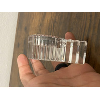 Small VTG WATERFORD Crystal Quartz Desk Clock SIGNED 3 7/8"L IRELAND