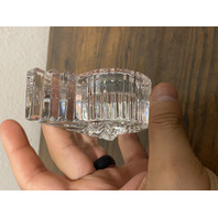 Small VTG WATERFORD Crystal Quartz Desk Clock SIGNED 3 7/8"L IRELAND