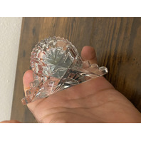 Small VTG WATERFORD Crystal Quartz Desk Clock SIGNED 3 7/8"L IRELAND