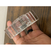 Small VTG WATERFORD Crystal Quartz Desk Clock SIGNED 3 7/8"L IRELAND