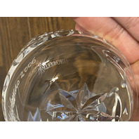 2 MICHAEL VEREKER EVENT SIGNED WATERFORD Crystal LISMORE ROLY POLY Glasses 3.5"H