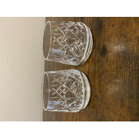 2 MICHAEL VEREKER EVENT SIGNED WATERFORD Crystal LISMORE ROLY POLY Glasses 3.5"H