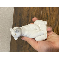 VTG LLADRO RESTING POLAR BEAR Glossy Porcelain Figurine #1208 W/BOX 4.75"H