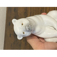 VTG LLADRO RESTING POLAR BEAR Glossy Porcelain Figurine #1208 W/BOX 4.75"H