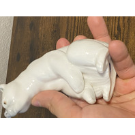 VTG LLADRO RESTING POLAR BEAR Glossy Porcelain Figurine #1208 W/BOX 4.75"H