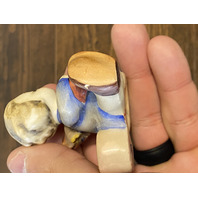 VTG Goebel Hummel ANGEL WITH LUTE Figurine Candle Holder 2.5"H Germany TMK2