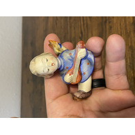 VTG Goebel Hummel ANGEL WITH LUTE Figurine Candle Holder 2.5"H Germany TMK2