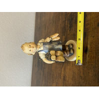 RARE VTG Goebel Hummel BOOTS Figurine #143 6.75"H MADE IN US ZONE GERMANY TMK1