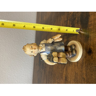 RARE VTG Goebel Hummel BOOTS Figurine #143 6.75"H MADE IN US ZONE GERMANY TMK1