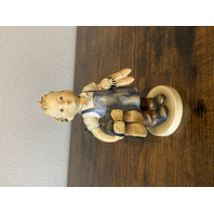 RARE VTG Goebel Hummel BOOTS Figurine #143 6.75"H MADE IN US ZONE GERMANY TMK1