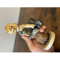 RARE VTG Goebel Hummel BOOTS Figurine #143 6.75"H MADE IN US ZONE GERMANY TMK1